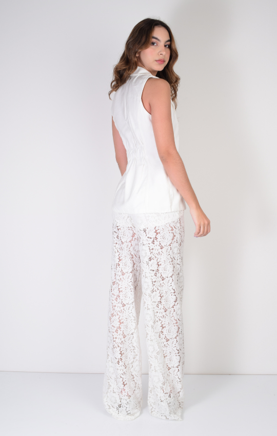 Encaje Negro Outfit Con Short Blanco De Encaje Juego De Ropa De