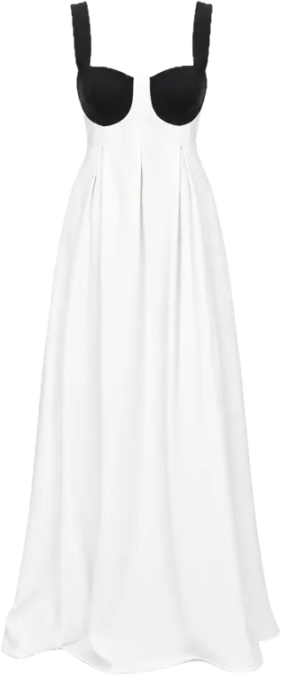Vestido largo Tiras Ivory Negro